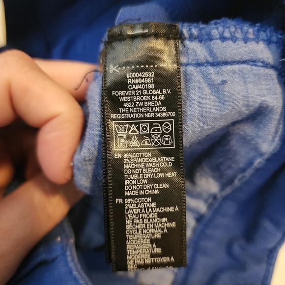 Life In Progress Royal Blue Colored Denim Zip Ankle Skinny Jeans Womens 25 EUC - Picture 6 of 7